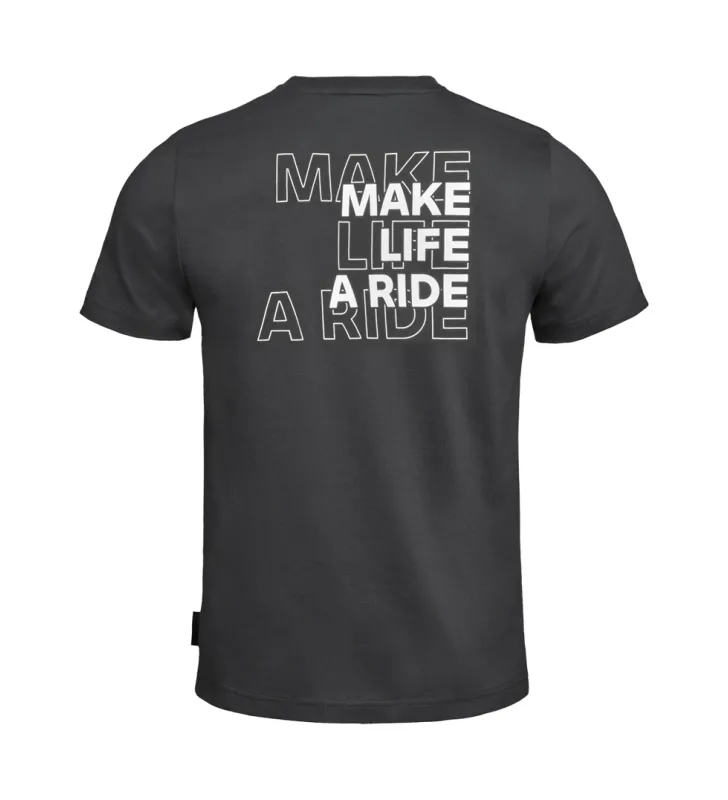 Camiseta con logo Make Life a Ride Hombre Negro