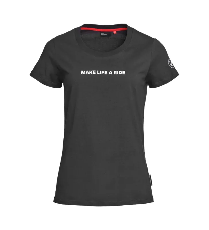 Camiseta Make Life a Ride Mujer Negro