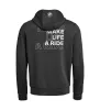 Hoodie de cremallera Make Life a Ride Hombre Negro
