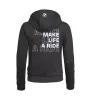 Hoodie de cremallera Make Life a Ride Mujer Negro