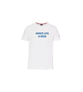 Camiseta Make Life a Ride Hombre M Blanco