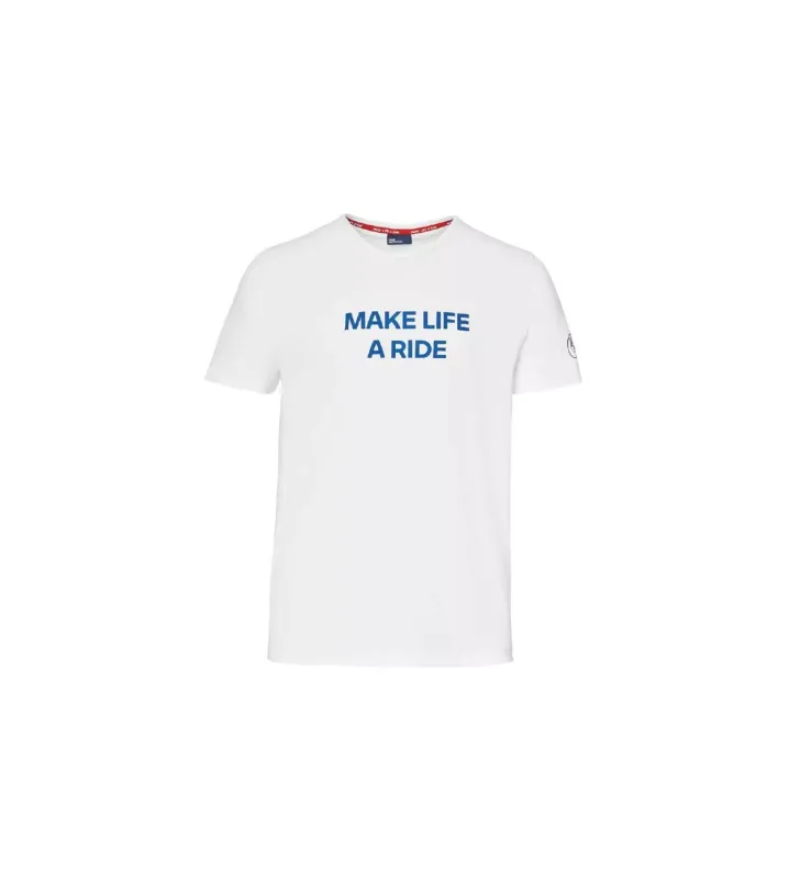 Camiseta Make Life a Ride Hombre M Blanco