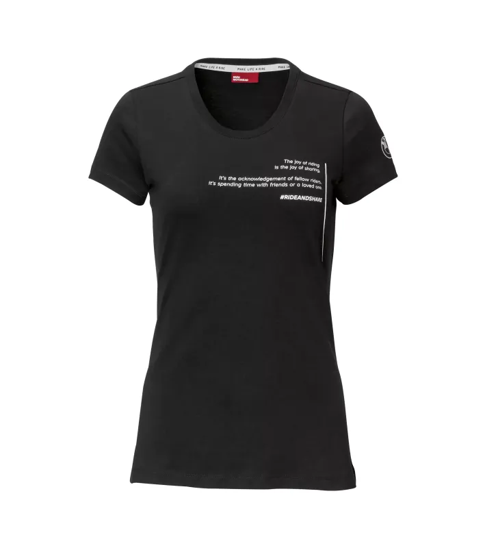 Camiseta Make Life a Ride Mujer Negro XS