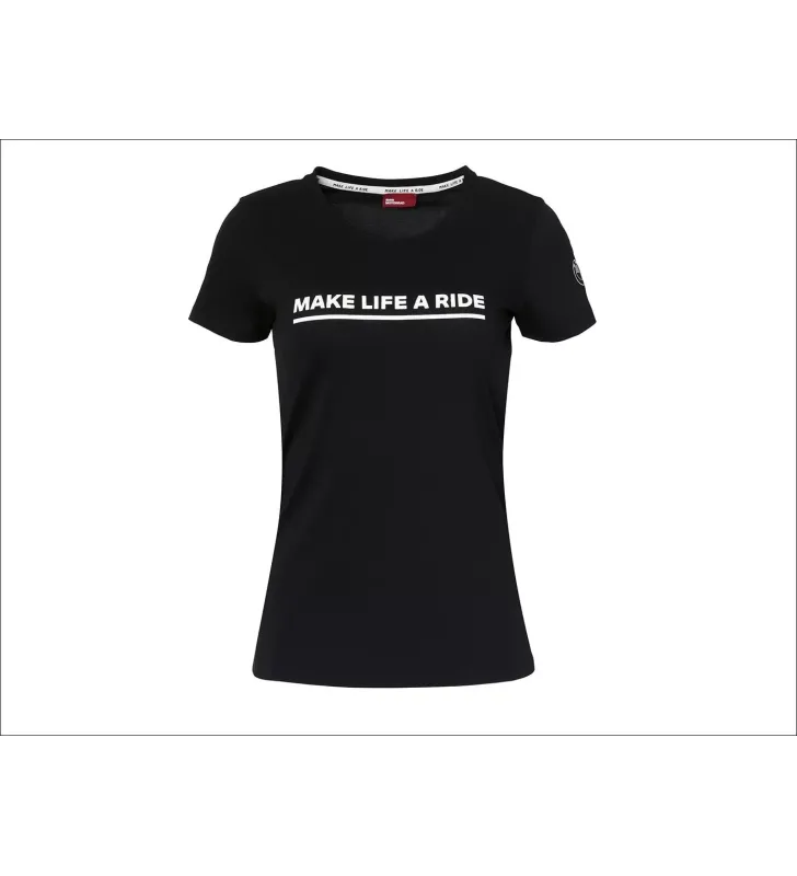 Camiseta Make Life a Ride Mujer Negro XS