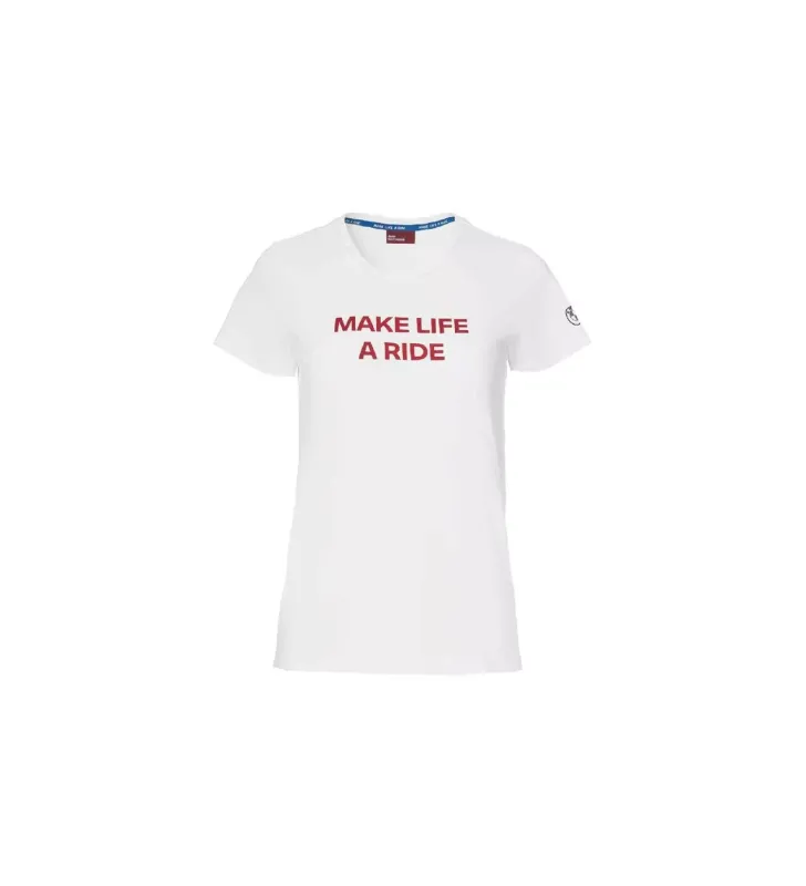 Camiseta Make Life a Ride Mujer L Blanco