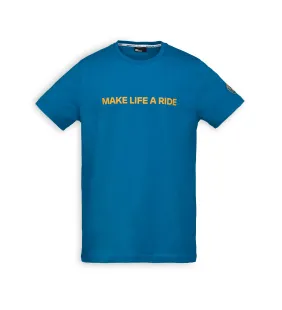 Camiseta Make Life A Ride Hombre M Azul